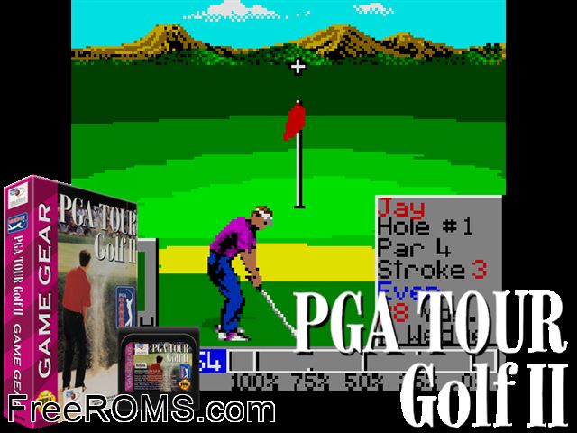 PGA Tour 2 Game Gear game showing 3D box cover and gameplay screenshot